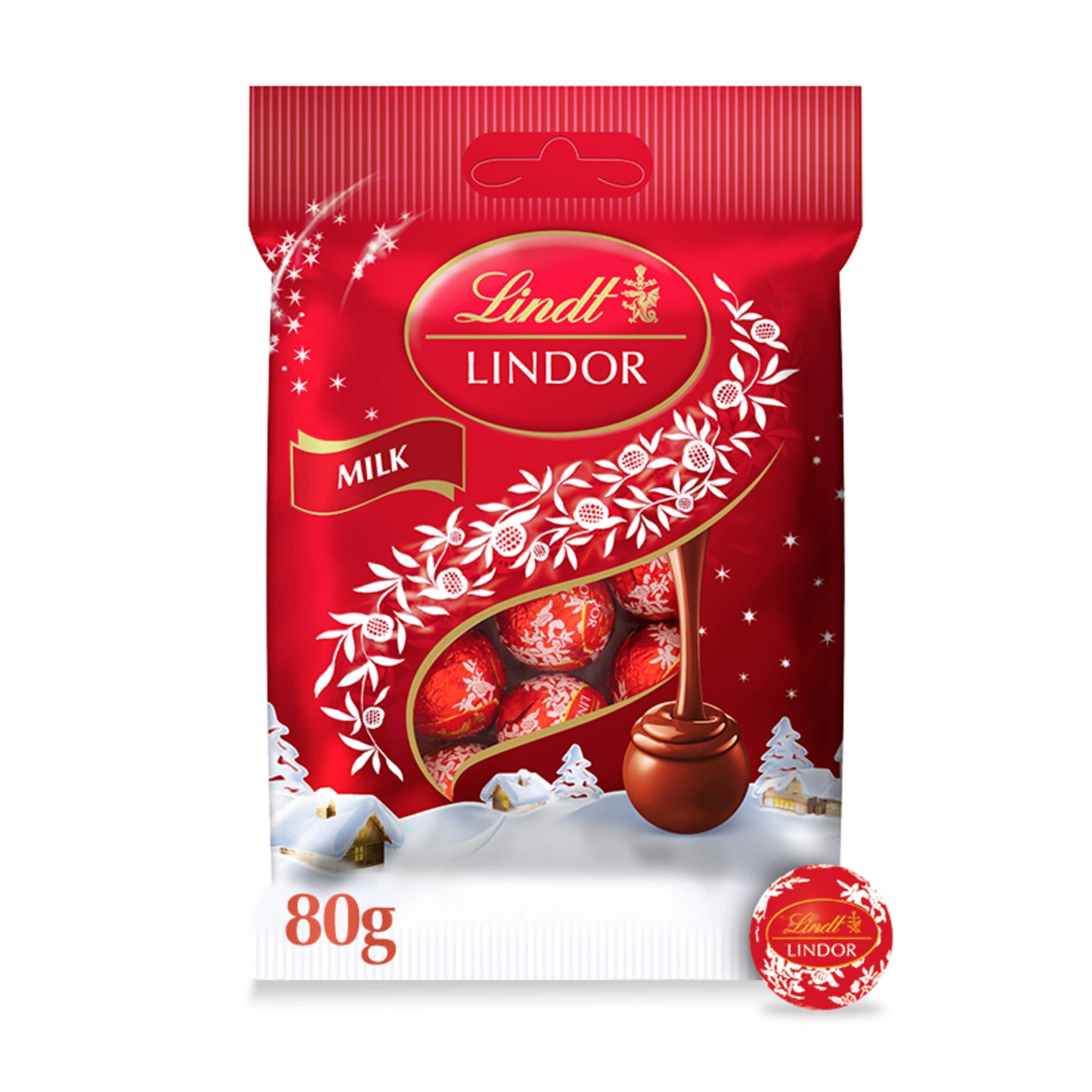 Lindt Lindor Mini Milk Truffles Clipstrip 80g pack shot