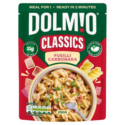 Dolmio Classics Fusilli Carbonara 250g pack shot