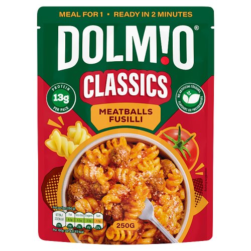 Dolmio Classics Meatballs Fusilli 250g pack shot