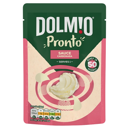Dolmio Pronto Carbonara Pasta Sauce Pouch 150g pack shot