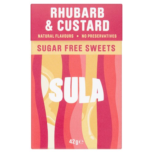 Sula Rhubarb & Custard Sugar Free 42g pack shot