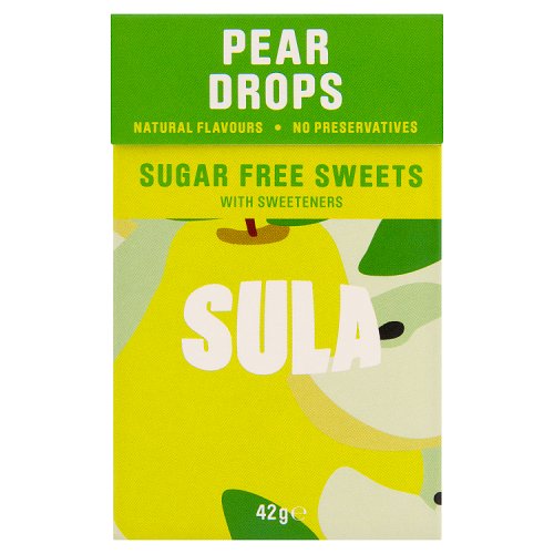 Sula Pear Drops Sugar Free 42g pack shot
