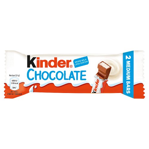 Kinder Chocolate T2 Snack Bar 42g pack shot