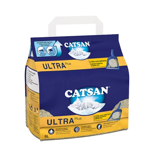 Catsan Ultra Clumping Odour Control Cat Litter 5Ltr pack shot