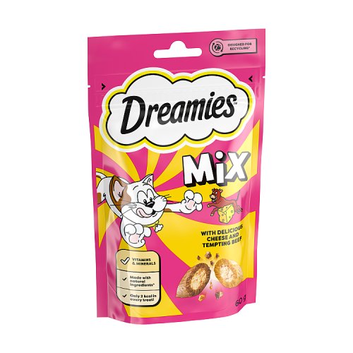 Dreamies Mix Cat Treats With Cheese & Beef Pride 60g pack shot