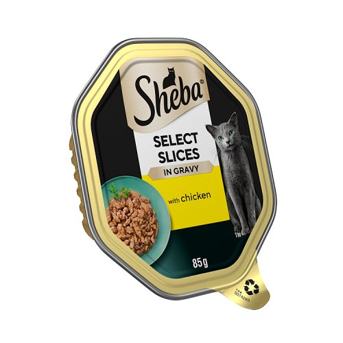 Sheba Select Slices Cat Trays With Chicken In Gravy Kosher 85g pack shot