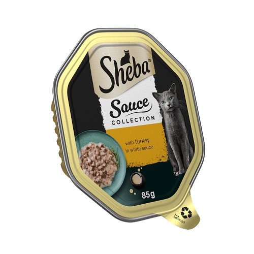 Sheba Sauce Collection Cat Tray & Turkey In White Sauce 85g pack shot