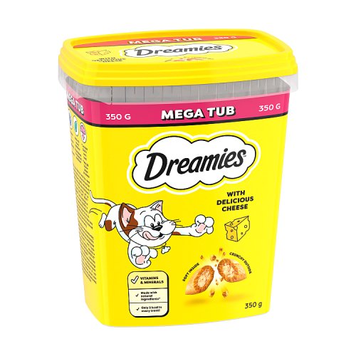 Dreamies Mega Tub With Cheese 350g pack shot