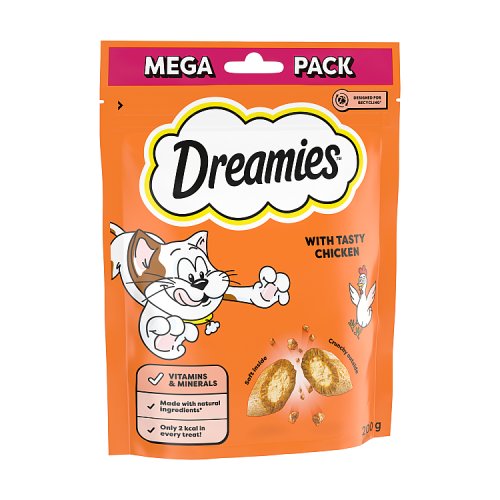 Dreamies Cat Treats & Chicken Mega Pack 200g pack shot
