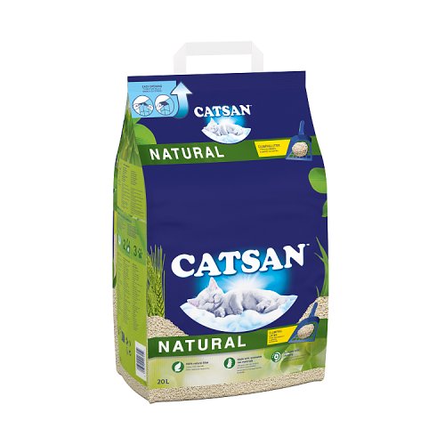 Catsan Natural Biodegradable Clumping Cat Litter 20L pack shot