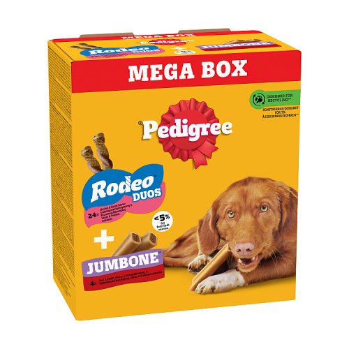Pedigree Rodeo Duos & Jumbone Medium Mega Box 780g pack shot
