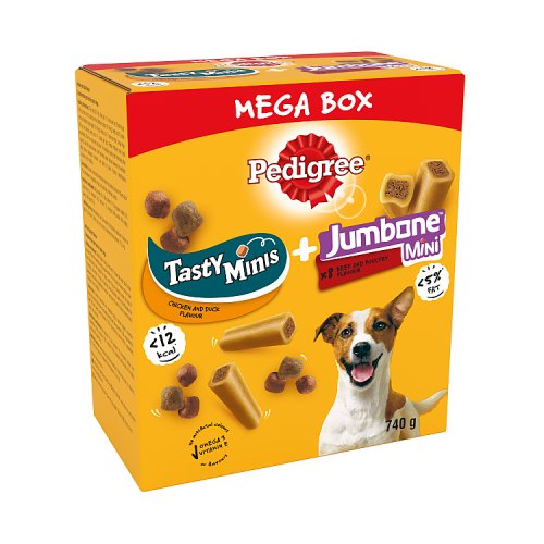 Pedigree Tasty Minis & Jumbone Small Mega Box 740g pack shot