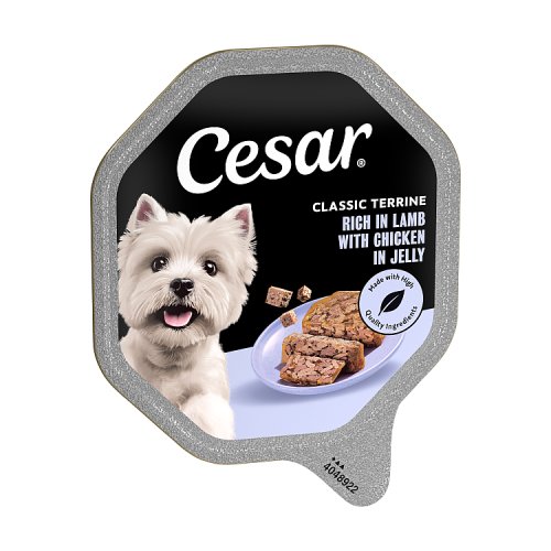 Cesar Classic Terrine Dog Food Tray Lamb Chicken In Jelly 150g pack shot