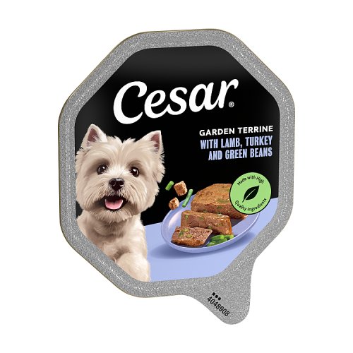 Cesar Garden Terrine Dog Food Tray Lamb Turkey & Green Beans In Loaf 150g pack shot