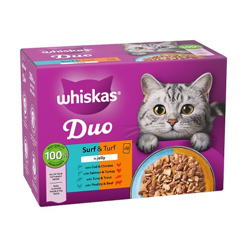 Whiskas Duo Surf & Turf In Jelly 12 x 85g pack shot