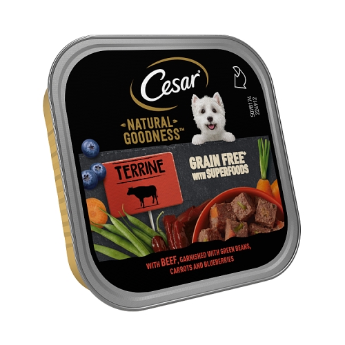 Cesar Flexi Tray Natural Goodness with Beef 100g pack shot