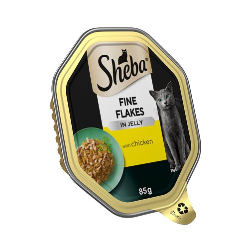Sheba Fine Flakes Cat Tray & Chicken In Jelly 85g pack shot