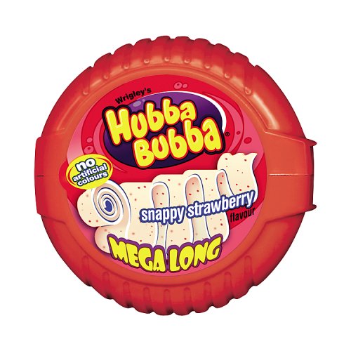 Hubba Bubba Bubble Tape Snappy Strawberry Bubble Gum 56g pack shot