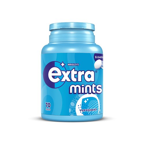 Extra Peppermint Mints Bottle 70s Sugar Free 77g pack shot