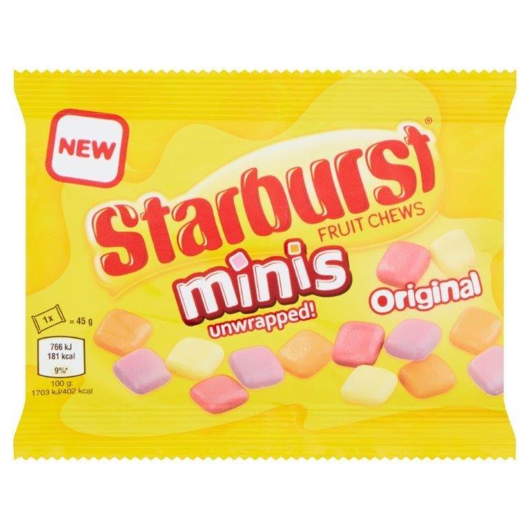 Starburst Std Minis Bag 45g pack shot