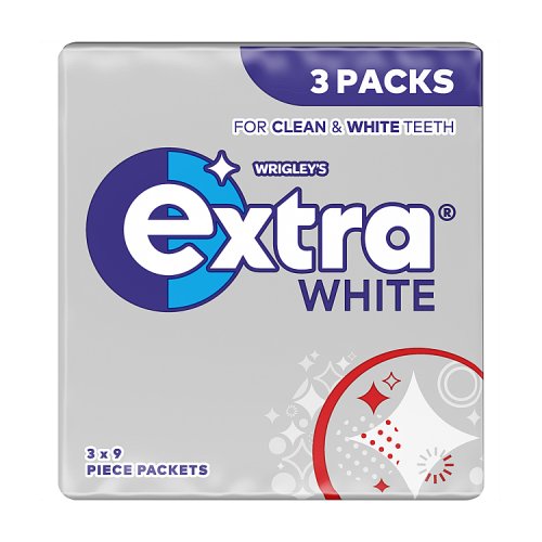 Extra 3pk White Sugar Free 9 (3 x 9pcs) pack shot