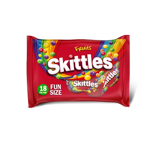 Skittles Fruits Funsize Bags 18pk (18 x 18g) 324g pack shot
