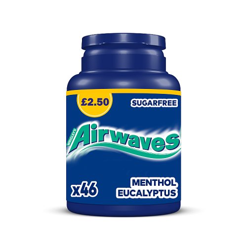 Airwaves Menthol & Eucalyptus Bottle Sugar Free PM £2.50 46s pack shot