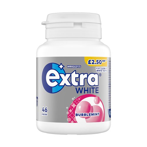 Extra Bottle 46s White Bubblemint Sugar Free 64g PM £2.50 pack shot