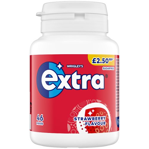 Extra Strawberry Pellet Bottle 46s PM £2.50 64g pack shot