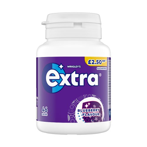 Extra Bottle 46s Blueberry Sugar Free 64g PM £2.50 pack shot