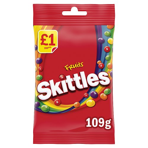 Skittles Fruits PM £1 109g pack shot