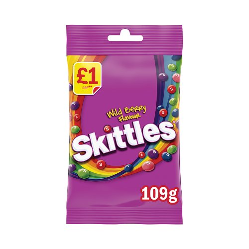 Skittles Wildberry Bag PM £1 109g pack shot