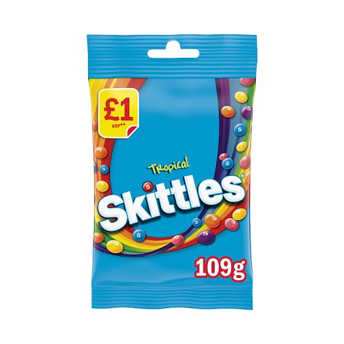 Skittles Tropical PM £1 109g pack shot