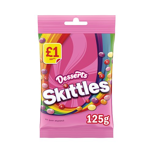 Skittles Desserts PM £1 125g pack shot
