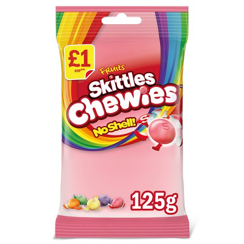 Skittles Fruits Chewies PM £1 125g pack shot