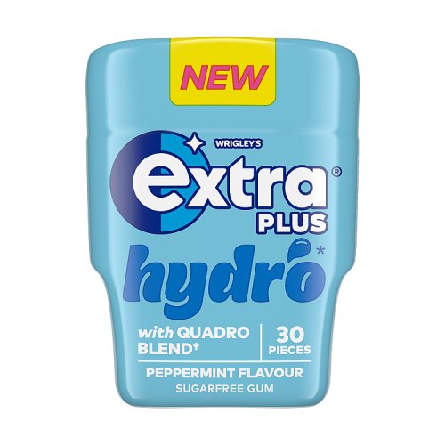 Wrigleys Extra Plus Hydro Peppermint 30s pack shot