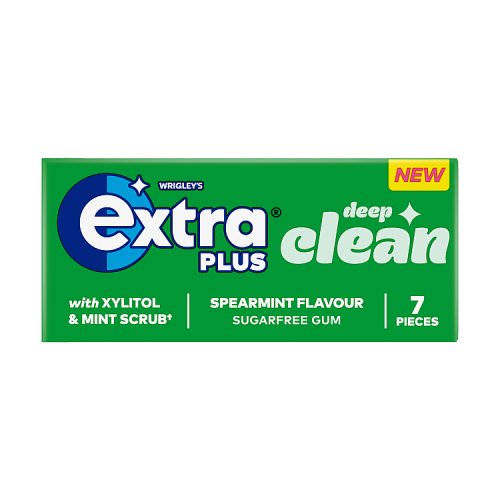 Extra Plus Deep Clean Sugarfree Chewing Gum 7s pack shot