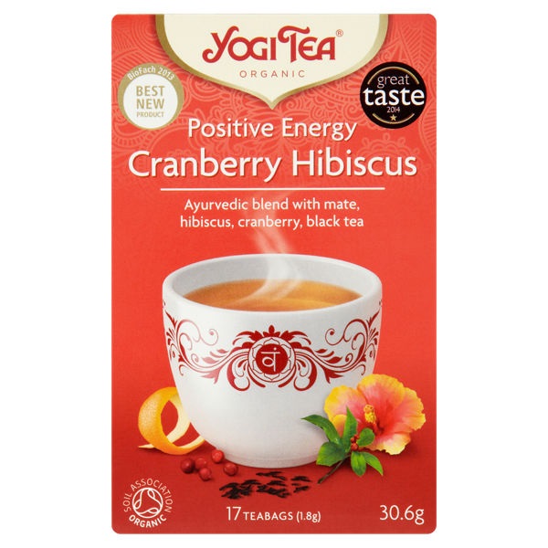 Yogi Tea Organic Positive Energy Cranberry Hibiscus 17s pack shot