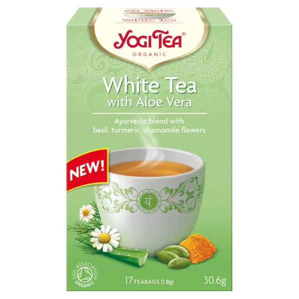 Yogi Tea Organic White Tea & Aloe Vera 17s pack shot