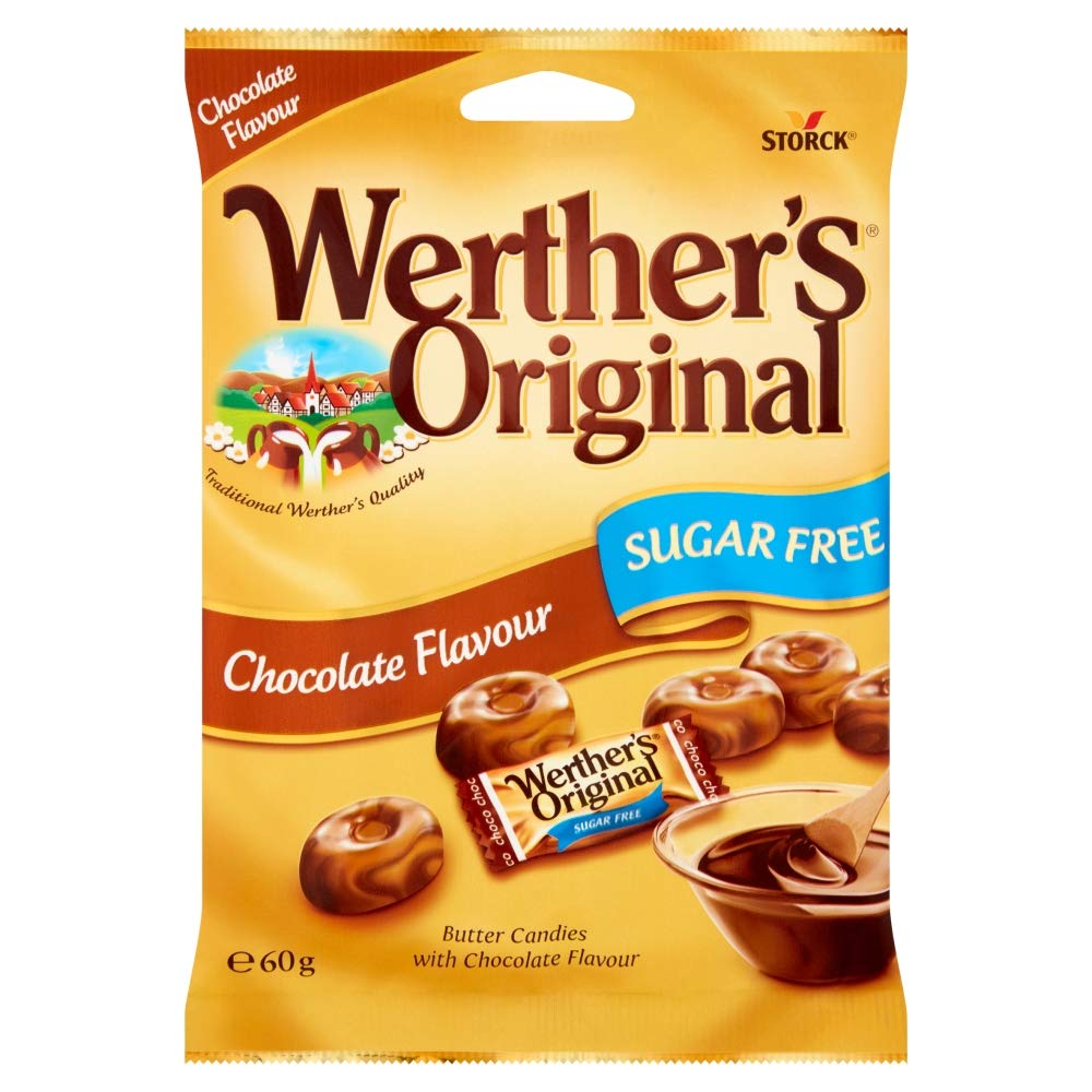 Werthers Butter Candy Chocolate Sugar Free 60g pack shot