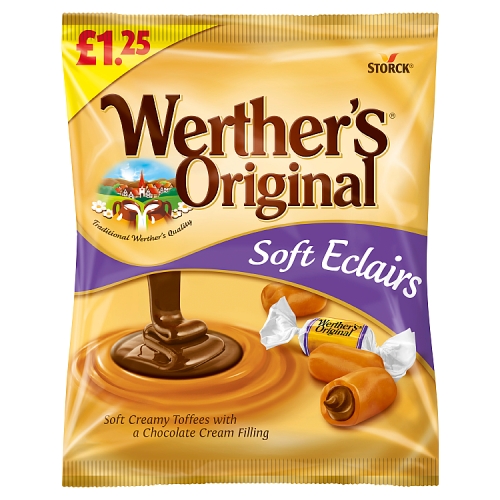 Werthers Soft Eclairs Bag PM £1.25 100g pack shot