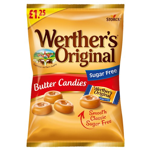 Werthers Sugar Free Butter Candies PM £1.25 65g pack shot
