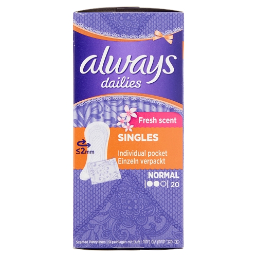 Always Dailies Liner Normal Scented 20s pack shot