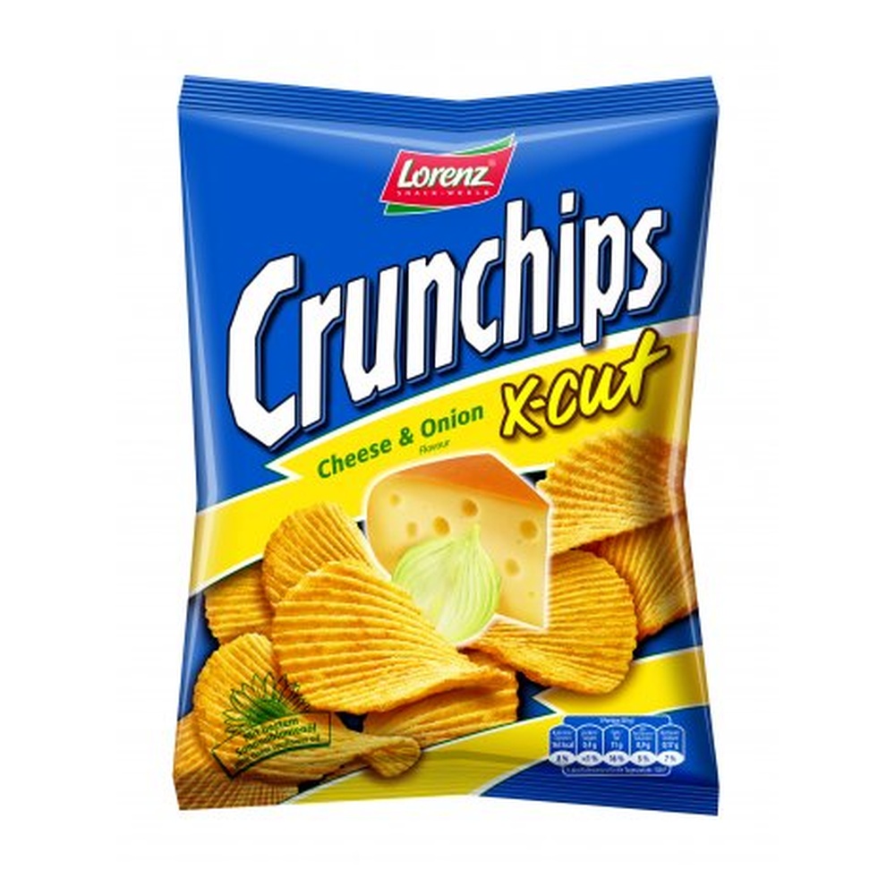 Lorenz Crunchips X-Cut Cheese & Onion 130g pack shot