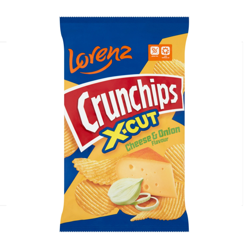 Lorenz Crunchips X-Cut Cheese & Onion 75g pack shot