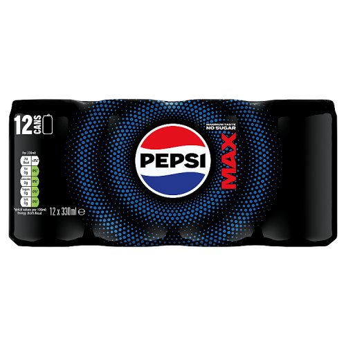 Pepsi Max 12pk (12 x 330ml) pack shot