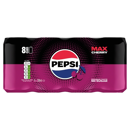 Pepsi Max Cherry 8pk (8 x 330ml) pack shot