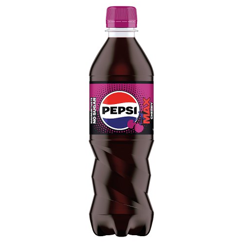 Pepsi Max Cherry Bottle 500ml pack shot