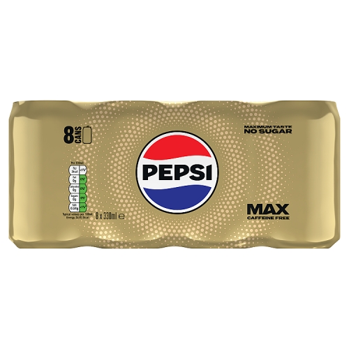 Pepsi Max Caffeine Free 8pk (8 x 330ml) pack shot