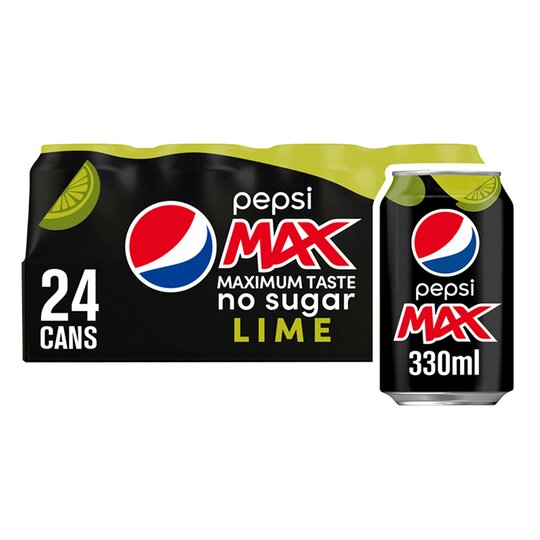 Pepsi Max Lime 330ml pack shot